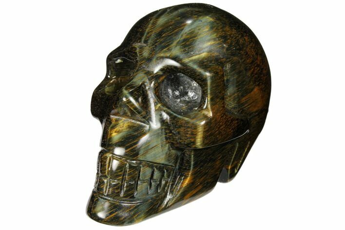 Polished Tiger's Eye Skull - Crystal Skull #111817